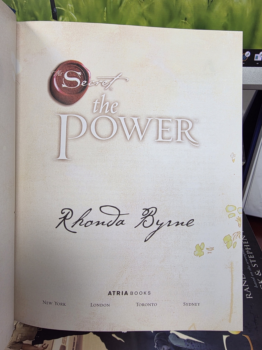 Rhonda Byrne The Power Hardcover Book - Cream Cover